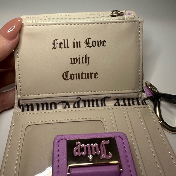 Juicy Couture NWT Miss Juicy Tab Wallet in Violet Tulle and Sand Faux Leather - Picture 12 of 15